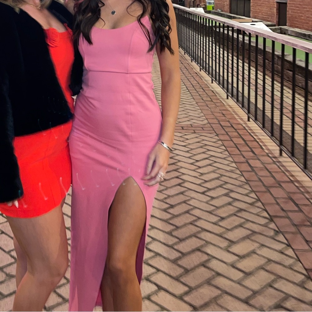 Pink Sleeveless Dress with Slit
